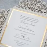 Navy Floral Wrap Laser Cut Wedding Invitation