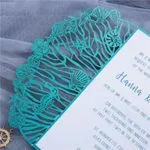 Gold Floral Foil Laser Cut Wrap Wedding Invitation