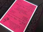 CL-WRAP-66 M-N White Brush Leaves Wrap Laser Cut Wedding Invitation