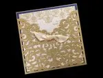 Exquisite Lace Vine Tri-Fold Laser Cut Pocket Wedding Invitation