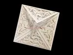 Burgundy Rose Laser Cut Wrap Wedding Invitation