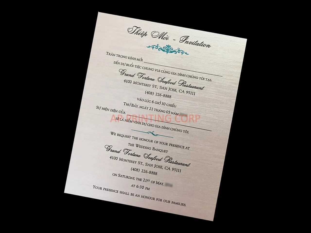 Blush Rose Laser Cut Wedding Invitation