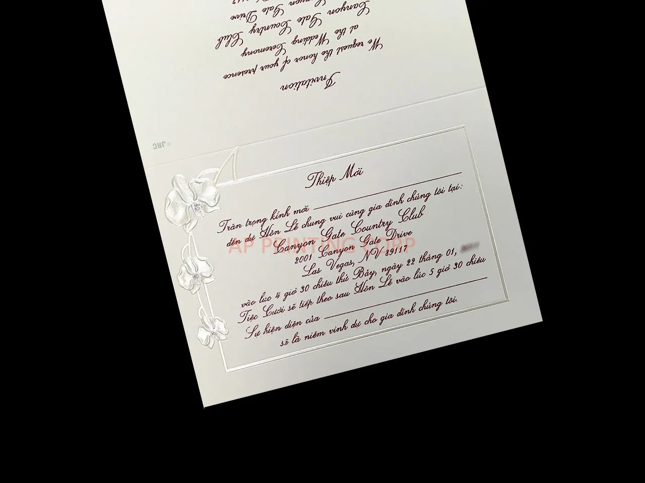 K778-Overlay [I-12] Vietnamese & English Wedding Invitation