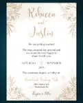 Watercolor Gold Wedding Invitations Elegant Flowers