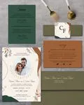 Design Boho Photo Simple Flat 5x7 Spanish & English Wedding Invitation
