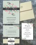 Eucalyptus Flower Simple Flat 5x7 Spanish & English Wedding Invitation