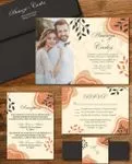 Cream Colored Boho Simple Flat 5x7 Spanish & English Wedding Invitation