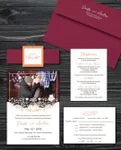 Couple Decorative Borders Simple Flat 5x7 Spanish & English Wedding Invitation