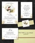 Luxury Gradient Photo Simple Flat 5x7 Spanish & English Wedding Invitation