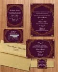 Purple Abstract Border Indian Wedding Invitation