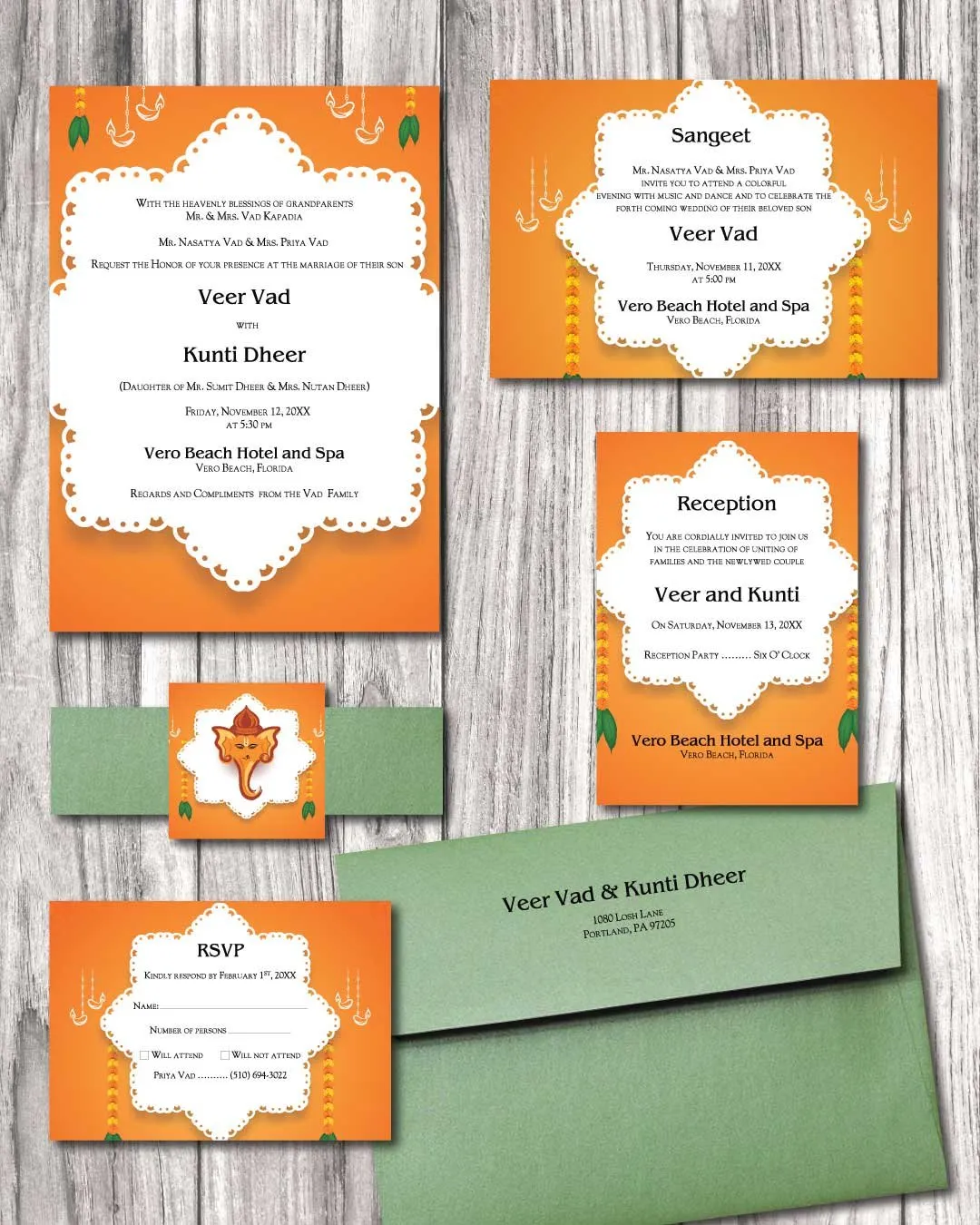 Chaturthi Festival Elegant Indian Wedding Invitation