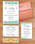 Boho Arrows Simple Flat 5x7 Spanish & English Wedding Invitation