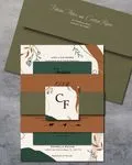 Design Boho Photo Simple Flat 5x7 Spanish & English Wedding Invitation