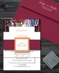 Couple Decorative Borders Simple Flat 5x7 Spanish & English Wedding Invitation