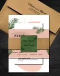 Tropical Stationery in Peach Simple Flat 5x7 Spanish & English Wedding Invitation