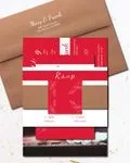 Red Invitation Leaves Simple Flat 5x7 Spanish & English Wedding Invitation