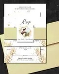 Luxury Gradient Photo Simple Flat 5x7 Spanish & English Wedding Invitation