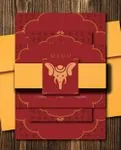 Intricate Red Floral Indian Wedding Invitation