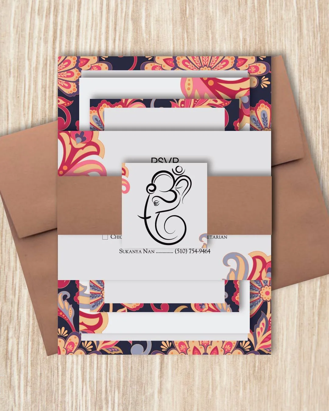 Lively Spring Flowers Indian Wedding Invitation