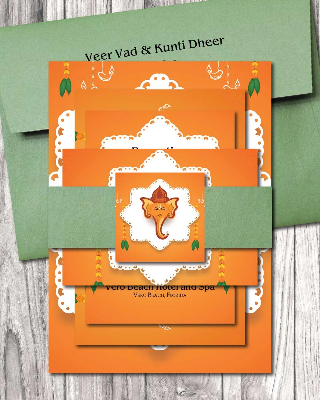 Chaturthi Festival Elegant Indian Wedding Invitation