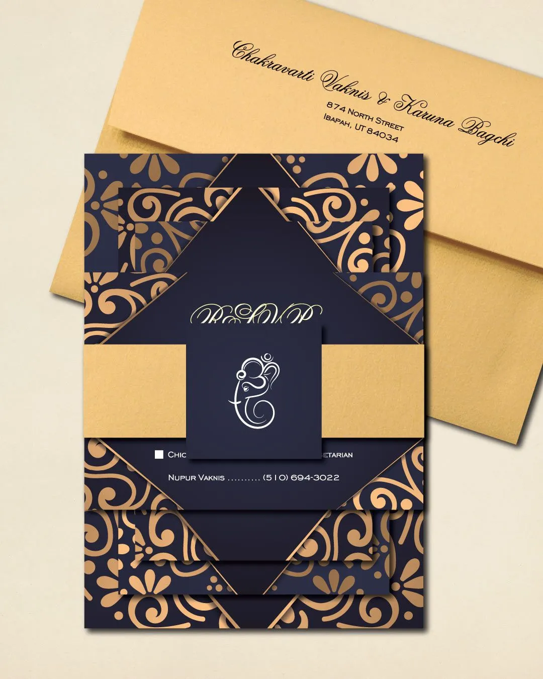 Diwali Flowers Decoration Indian Wedding Invitation
