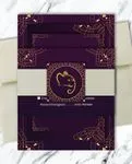 Geometric Golden Flowers Indian Wedding Invitation