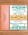 Boho Arrows Simple Flat 5x7 Spanish & English Wedding Invitation
