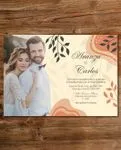 Cream Colored Boho Simple Flat 5x7 Spanish & English Wedding Invitation