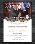 Couple Decorative Borders Simple Flat 5x7 Spanish & English Wedding Invitation