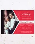 Red Invitation Leaves Simple Flat 5x7 Spanish & English Wedding Invitation