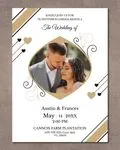 Elegant Beige and Black Simple Flat 5x7 Spanish & English Wedding Invitation