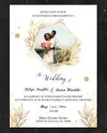 Luxury Gradient Photo Simple Flat 5x7 Spanish & English Wedding Invitation