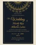 Elegant Golden Mandala Simple Flat 5x7 Spanish & English Wedding Invitation