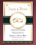 Gatsby Style In Gold Simple Flat 5x7 Spanish & English Wedding Invitation