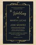 Elegant Gold Decorations Simple Flat 5x7 Spanish & English Wedding Invitation