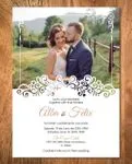 Simple Photo Invitation Simple Flat 5x7 Spanish & English Wedding Invitation