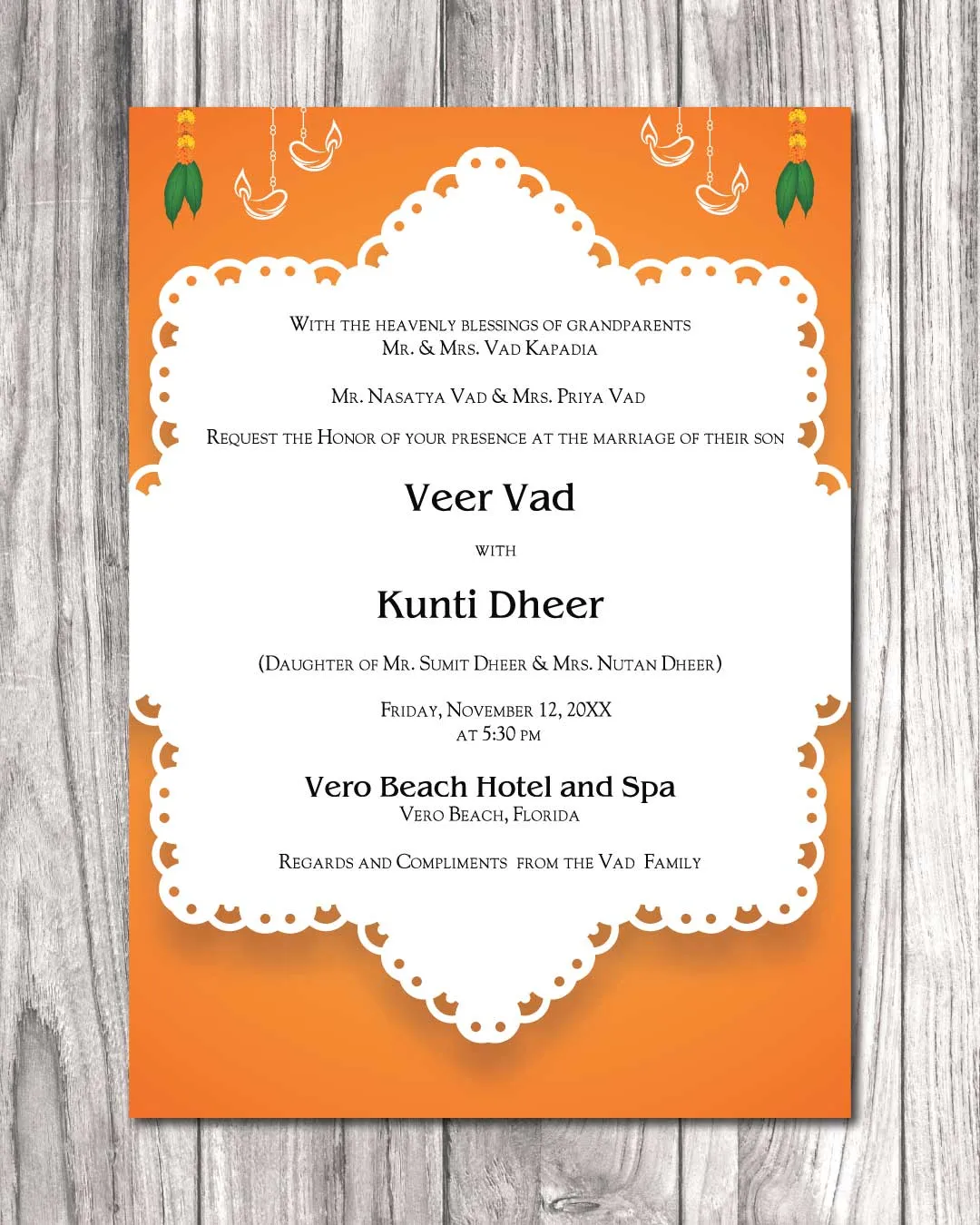 Chaturthi Festival Elegant Indian Wedding Invitation