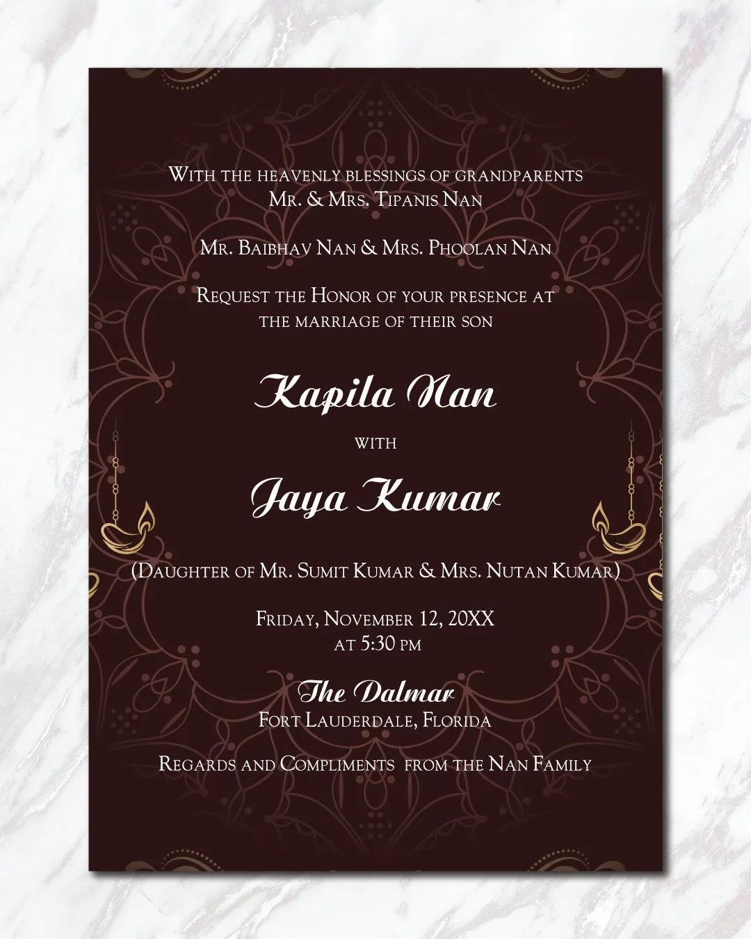 Ganesh Chaturthi Festival Indian Wedding Invitation