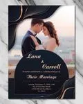 Golden Waves Simple Flat 5x7 Spanish & English Wedding Invitation