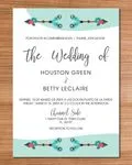 Boho Arrows Simple Flat 5x7 Spanish & English Wedding Invitation