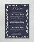 Laser Cut Blue Simple Flat 5x7 Spanish & English Wedding Invitation