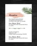 Tropical Stationery in Peach Simple Flat 5x7 Spanish & English Wedding Invitation