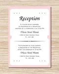 Minimalist Pink Border Simple Flat 5x7 Spanish & English Wedding Invitation