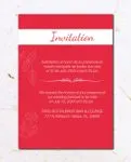Red Invitation Leaves Simple Flat 5x7 Spanish & English Wedding Invitation