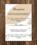 Beige Abstract Shapes Simple Flat 5x7 Spanish & English Wedding Invitation
