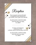 Elegant Beige and Black Simple Flat 5x7 Spanish & English Wedding Invitation