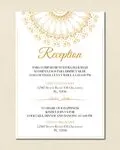 Elegant Golden Mandala Simple Flat 5x7 Spanish & English Wedding Invitation