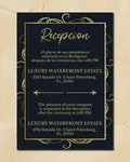 Elegant Gold Decorations Simple Flat 5x7 Spanish & English Wedding Invitation