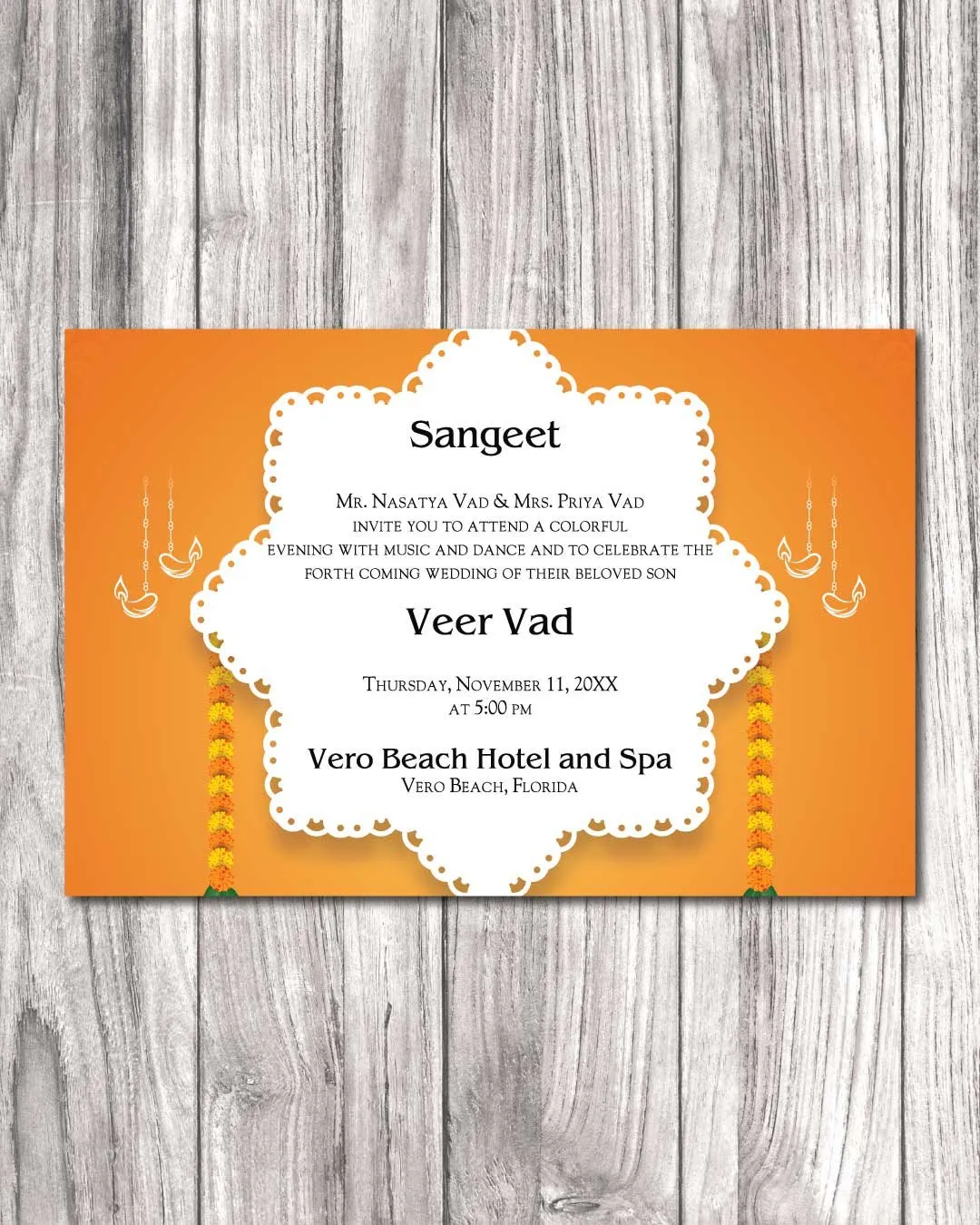 Chaturthi Festival Elegant Indian Wedding Invitation