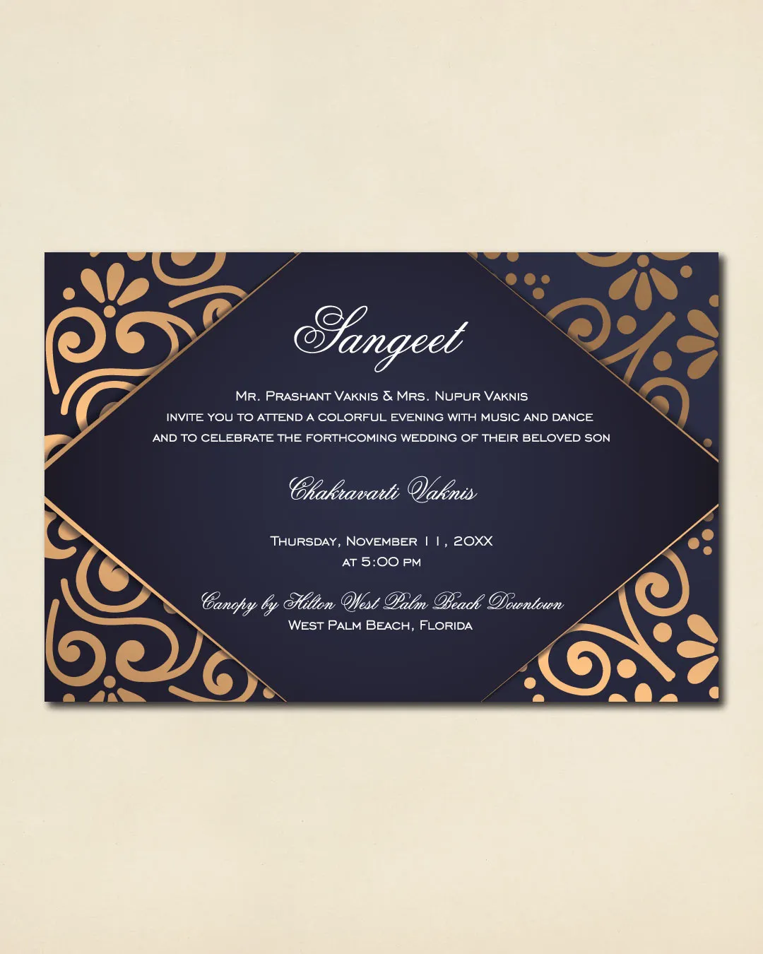 Diwali Flowers Decoration Indian Wedding Invitation